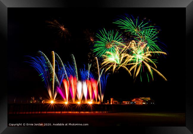 Blackpool International Fireworks competition 1 of Framed Print by Ernie Jordan