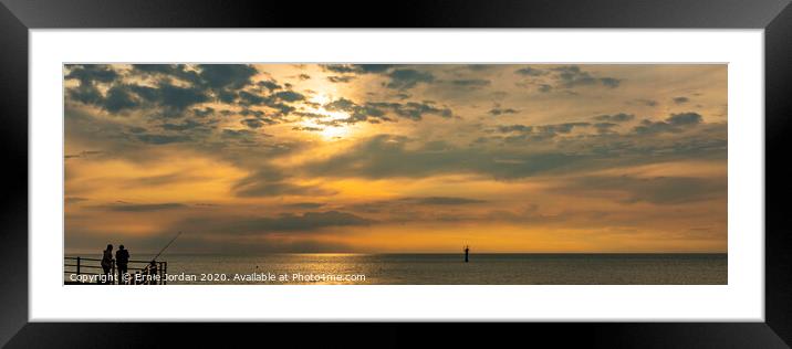 Fishing at sunset Framed Mounted Print by Ernie Jordan