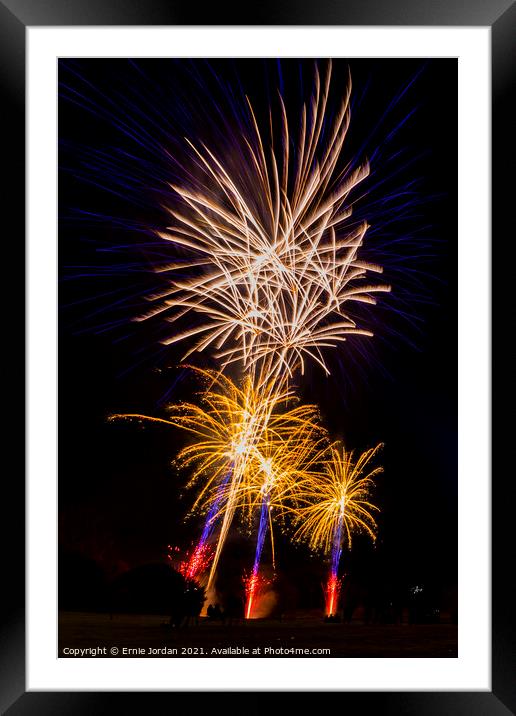 Fireworks 7103 Framed Mounted Print by Ernie Jordan