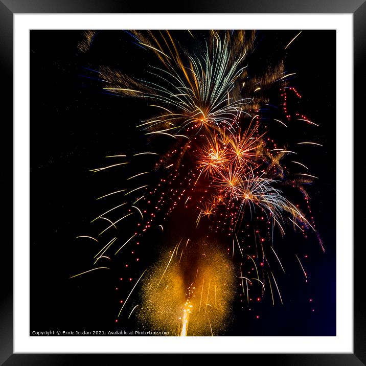 Fireworks 7138 Framed Mounted Print by Ernie Jordan