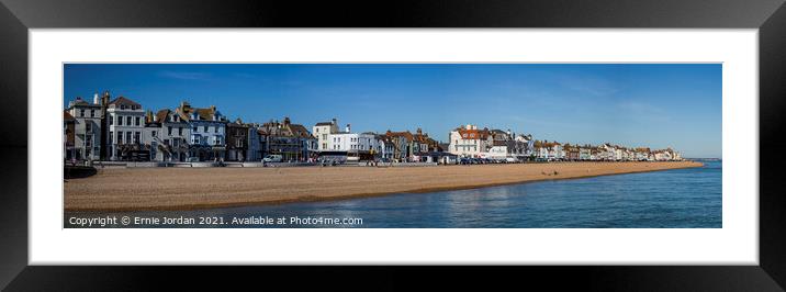 The Sandwich side of Deal seafront from the pier Framed Mounted Print by Ernie Jordan