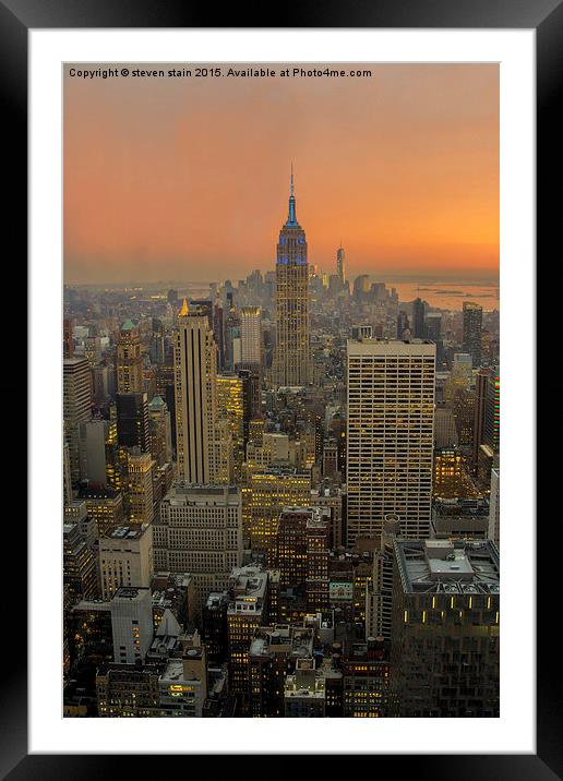  Top of the rock Framed Mounted Print by steven stain