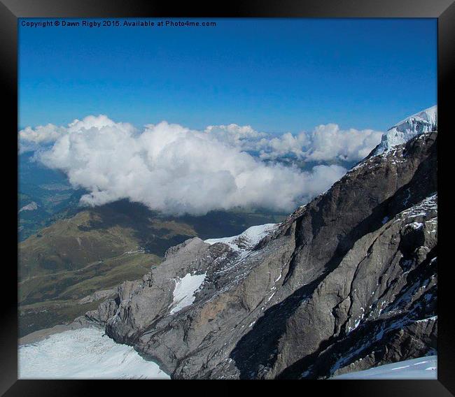  View from the Eiger, Switzerland. Framed Print by Dawn Rigby