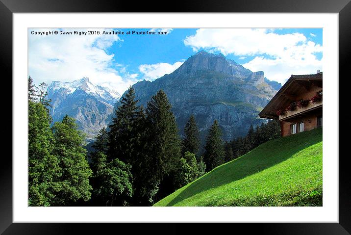  Wetterhorn and Schreckhorn, Switzerland Framed Mounted Print by Dawn Rigby