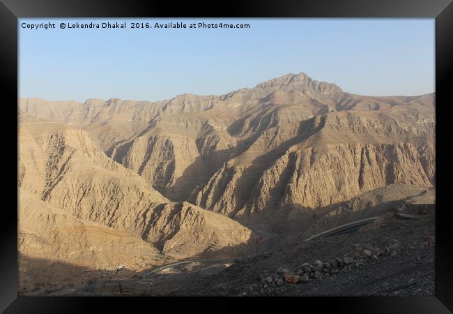 mountain in gulf Framed Print by Lokendra Dhakal