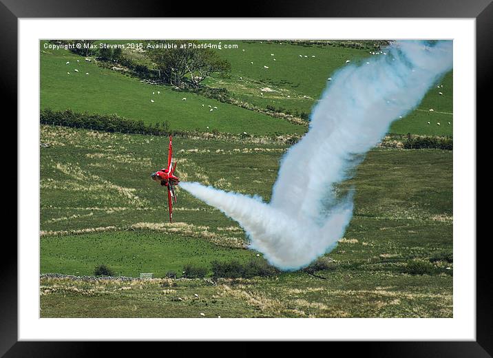  Red Arrows fast & low....smoke on... Framed Mounted Print by Max Stevens