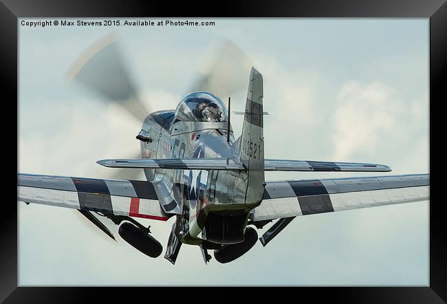  Mustang P51D "Marinell" gear up! Framed Print by Max Stevens