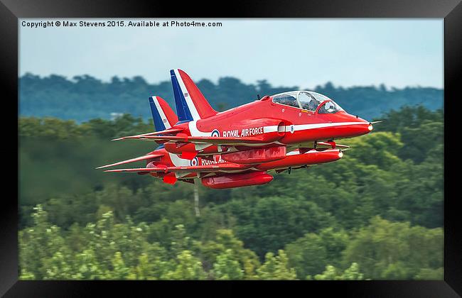  Red Arrows pair take off low Framed Print by Max Stevens