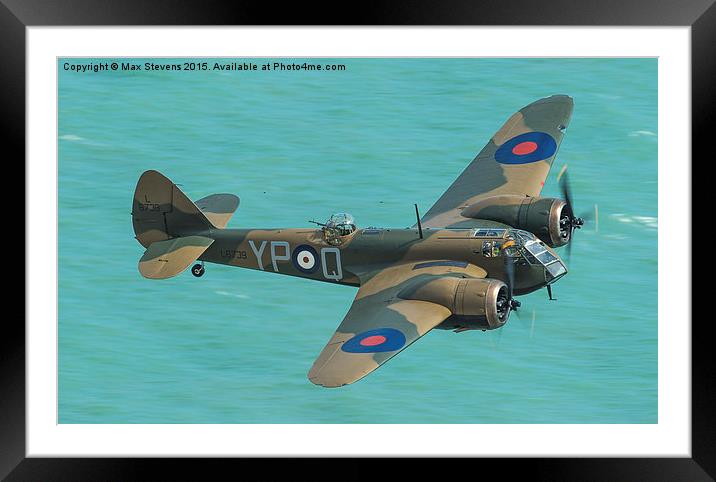  Bristol Blenheim Mk1 low over the sea Framed Mounted Print by Max Stevens