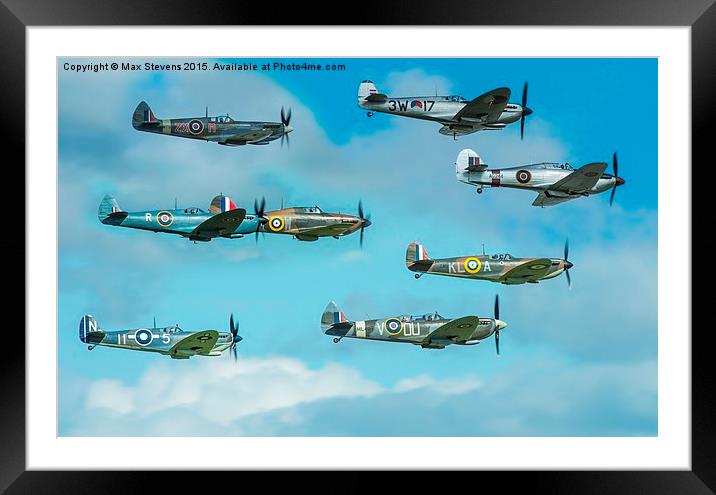  Battle of Britain 75th Anniversary Flypast Framed Mounted Print by Max Stevens