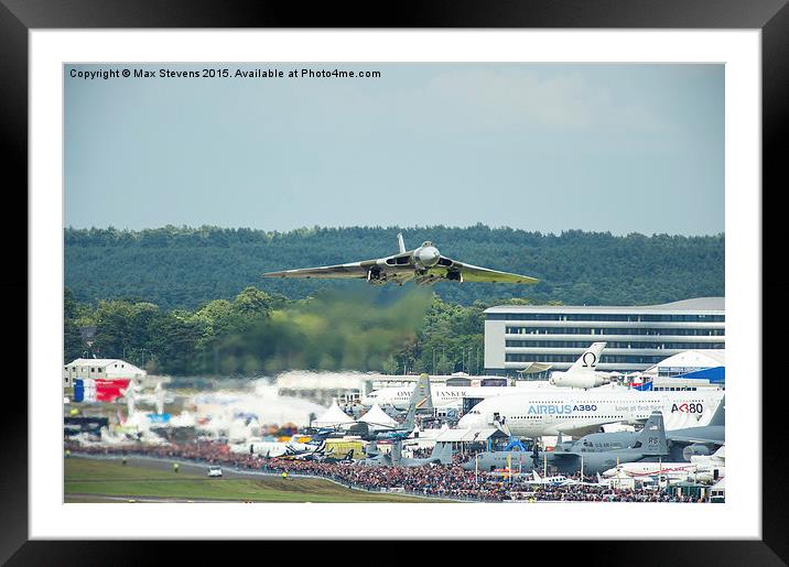  The Vulcan takes off for it's final display at Fa Framed Mounted Print by Max Stevens