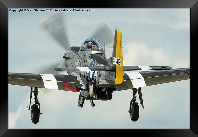  Mustang P51D "Janie" gear up! Framed Print by Max Stevens