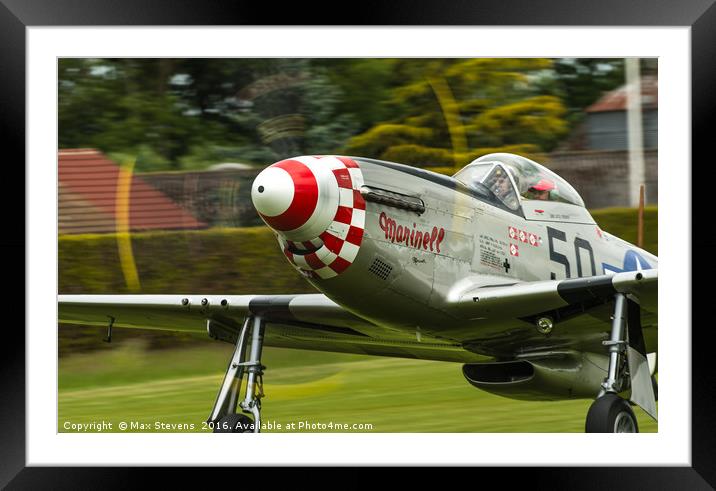 Mustang P51D "Marinell" full power take off Framed Mounted Print by Max Stevens