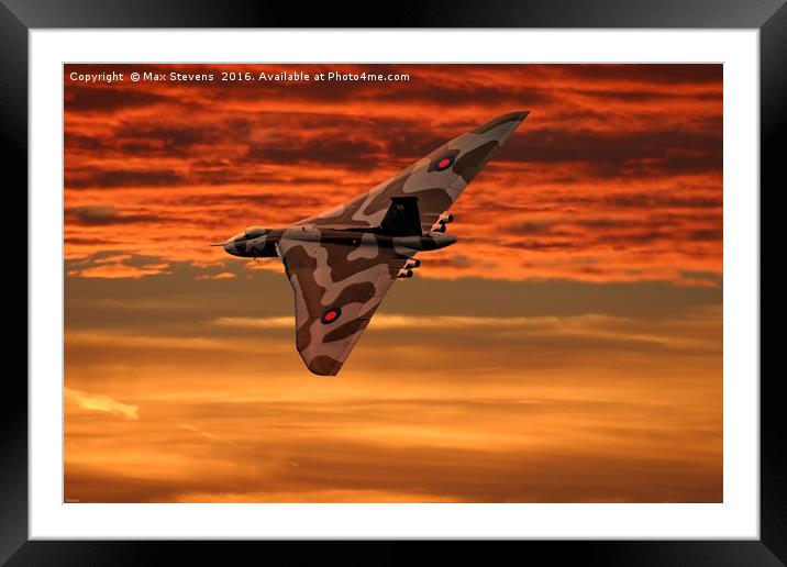 Vulcan into the sunset Framed Mounted Print by Max Stevens