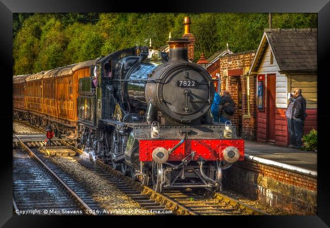 Foxcote Manor 7822 at Levisham Station on the NYMR Framed Print by Max Stevens