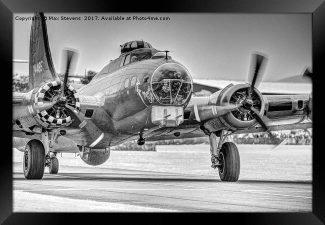 B17 Memphis Belle Taxi's out Framed Print by Max Stevens