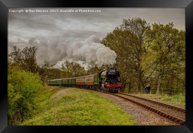 The Flying Scotsman climbs out of Horsted Keynes Framed Print by Max Stevens