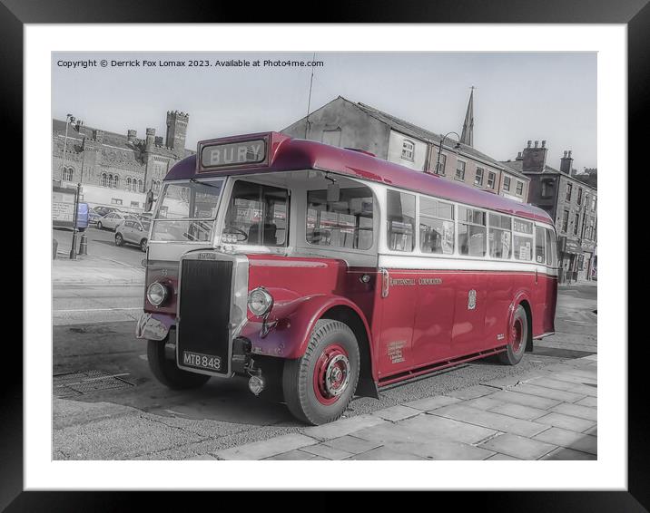 Bury to rawtenstall leyland bus Framed Mounted Print by Derrick Fox Lomax