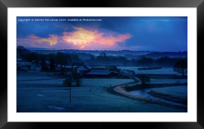 Frosty morning over bury, manchester Framed Mounted Print by Derrick Fox Lomax