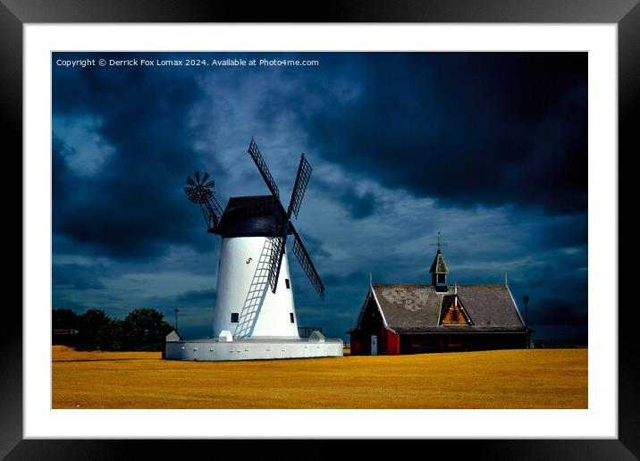 Lytham windmill Framed Mounted Print by Derrick Fox Lomax