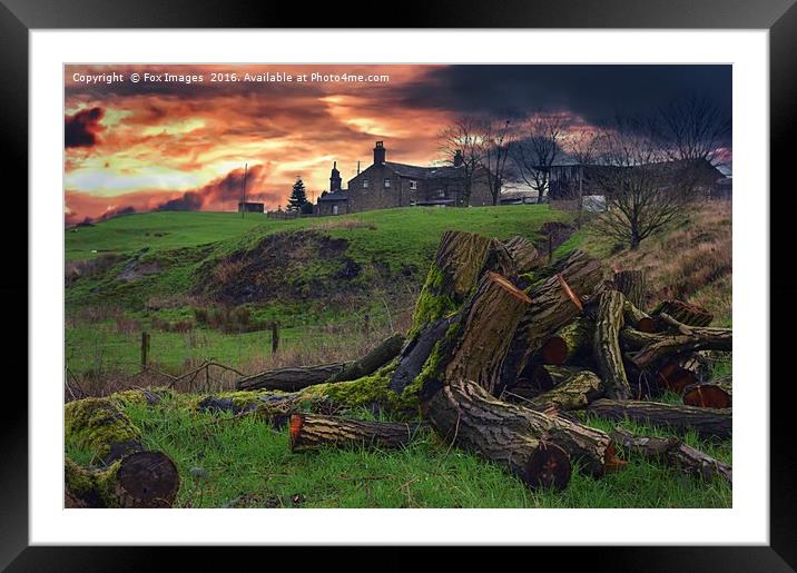 farmhouse view Framed Mounted Print by Derrick Fox Lomax