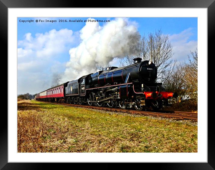 44871 Stainer class black 5 train Framed Mounted Print by Derrick Fox Lomax