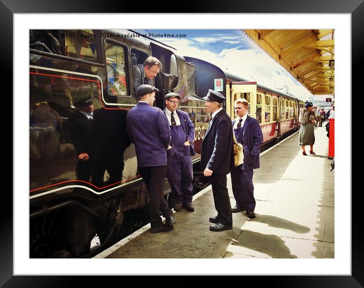 80080 locomotive crew Framed Mounted Print by Derrick Fox Lomax