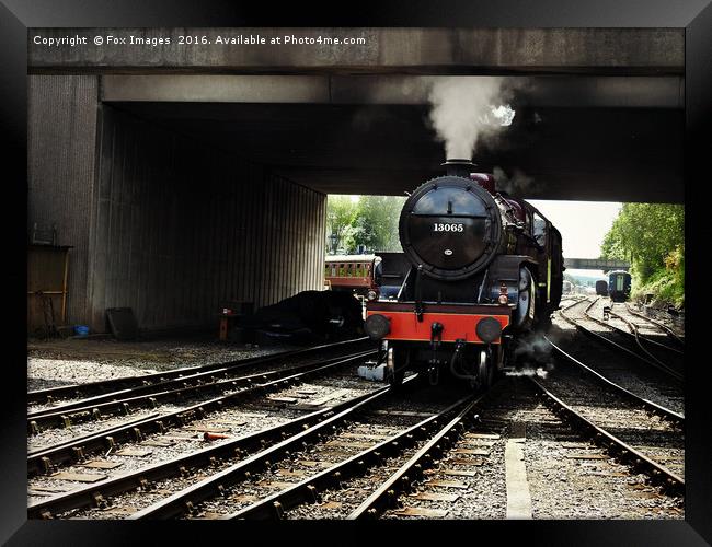 Steam train Hughes Crab 13065 at Bury Framed Print by Derrick Fox Lomax