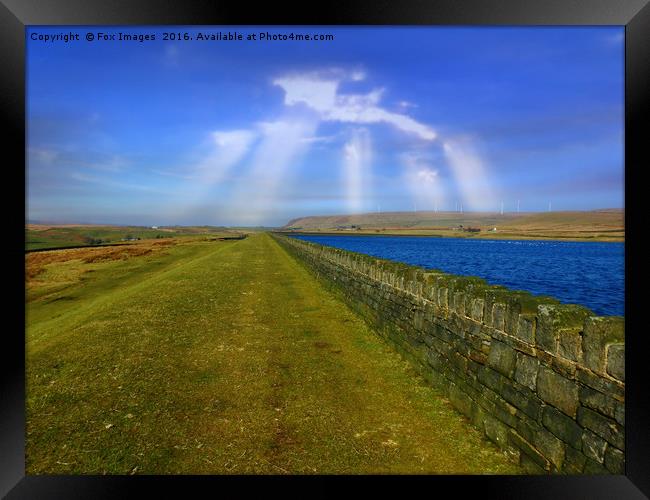 owd betts resorvoir lancashire Framed Print by Derrick Fox Lomax