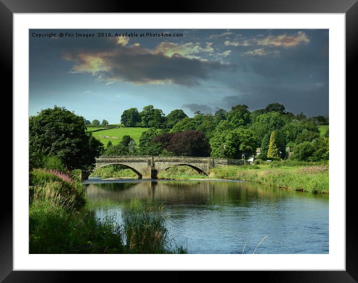 Bridge over the River Ribble Framed Mounted Print by Derrick Fox Lomax