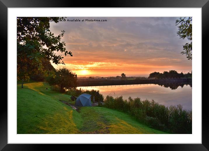 Fishing at sunrise Framed Mounted Print by Derrick Fox Lomax
