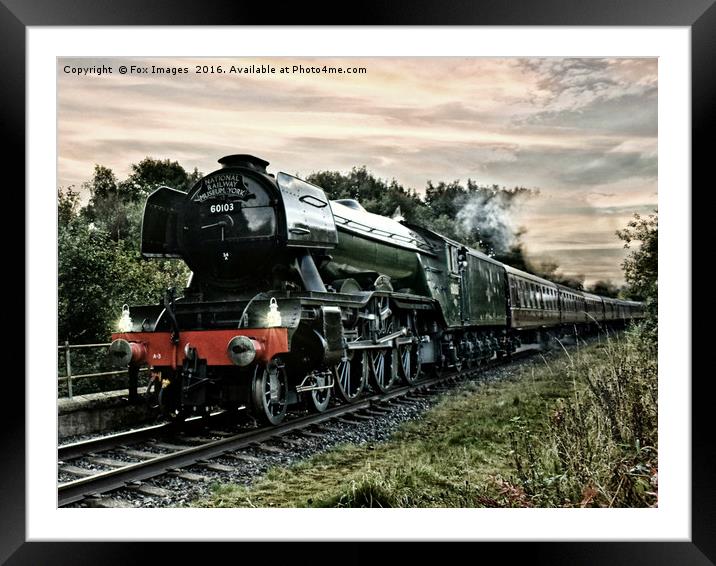 The flying scotsman at bury Framed Mounted Print by Derrick Fox Lomax