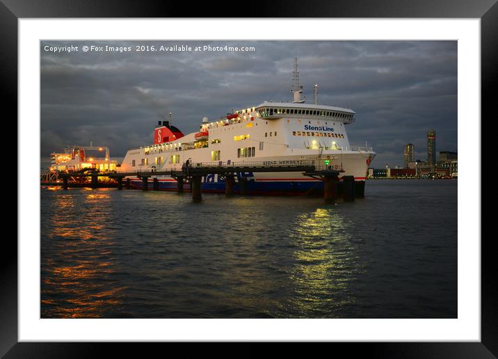Liverpool ferry Framed Mounted Print by Derrick Fox Lomax