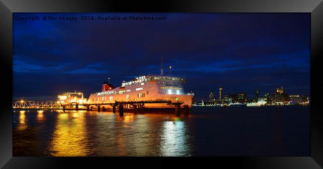 Liverpool ferry Framed Print by Derrick Fox Lomax