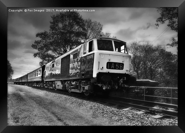 Diesel locomotive D7076 Framed Print by Derrick Fox Lomax