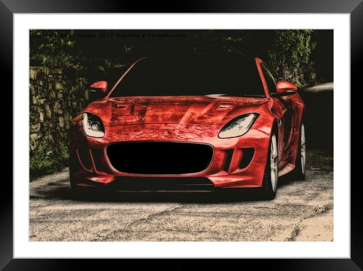 Jaguar car Framed Mounted Print by Derrick Fox Lomax