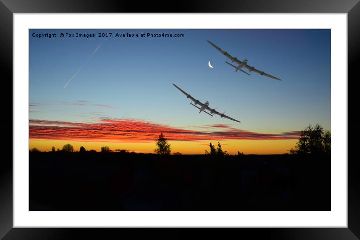 Lancaster Bombers Framed Mounted Print by Derrick Fox Lomax