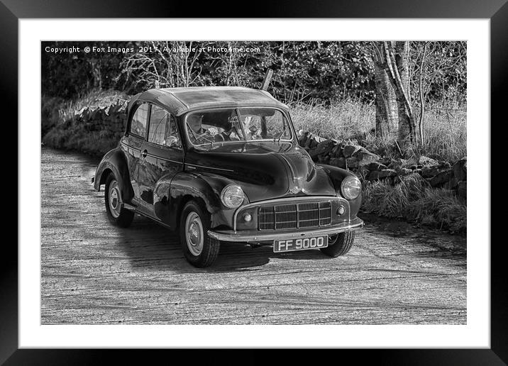 Morris Minor car classic Framed Mounted Print by Derrick Fox Lomax