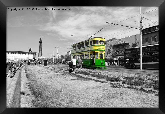 Blackpool Tram Framed Print by Derrick Fox Lomax