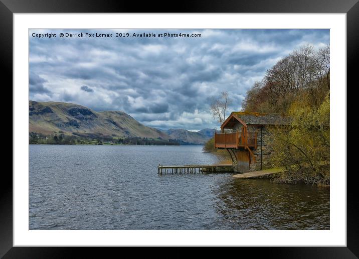 Ullswater boat house Framed Mounted Print by Derrick Fox Lomax