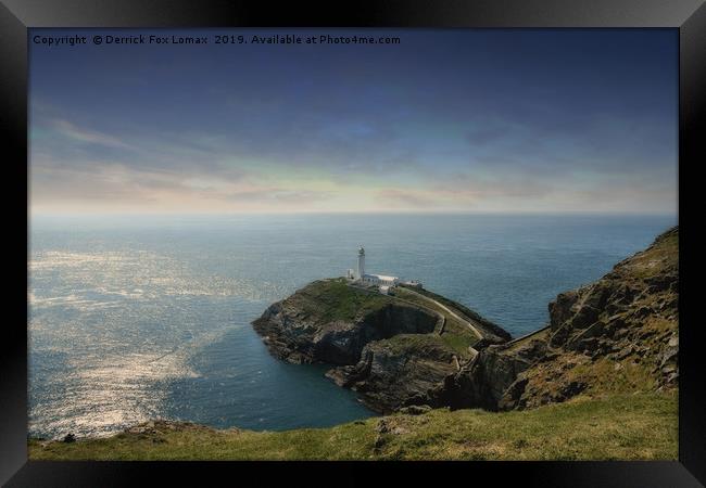 South Stack Lighthouse Anglesey Framed Print by Derrick Fox Lomax