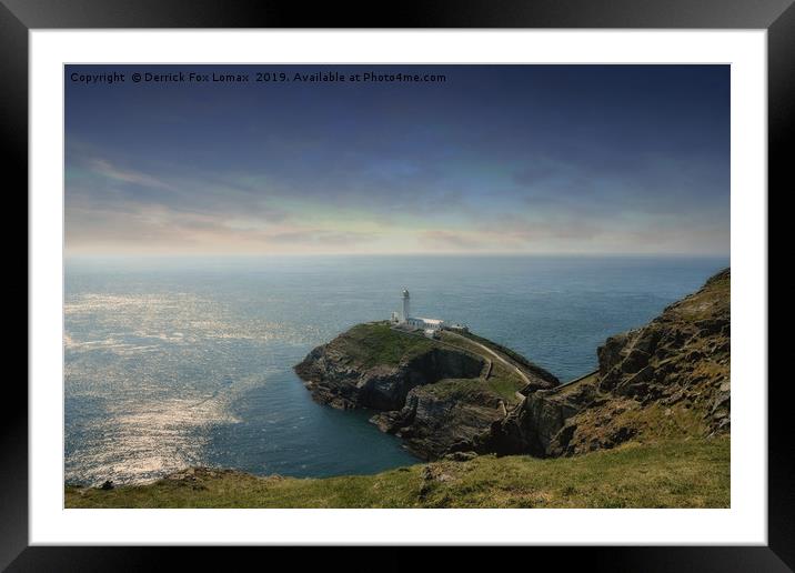 South Stack Lighthouse Anglesey Framed Mounted Print by Derrick Fox Lomax