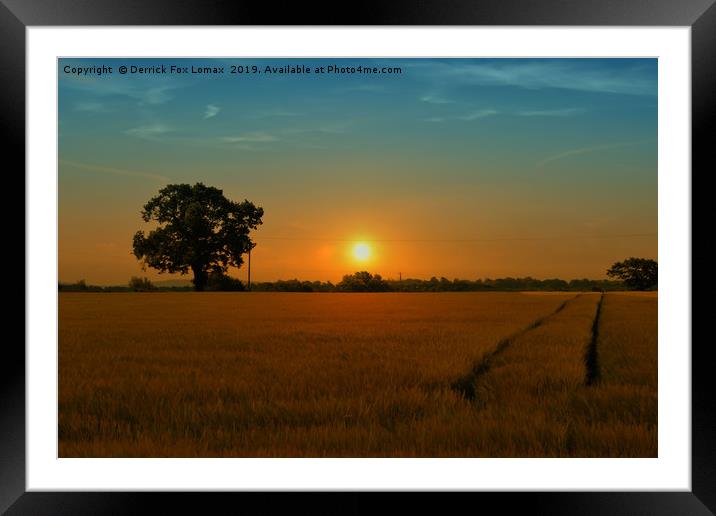 Sunset over cheshire Framed Mounted Print by Derrick Fox Lomax