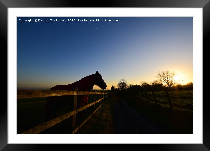 Sunset in Birtle Lancashire Framed Mounted Print by Derrick Fox Lomax