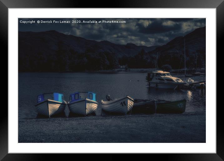 St Patricks boat landing in ullswater Framed Mounted Print by Derrick Fox Lomax