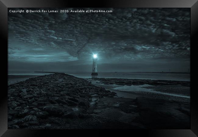 New Brighton Lighthouse Framed Print by Derrick Fox Lomax
