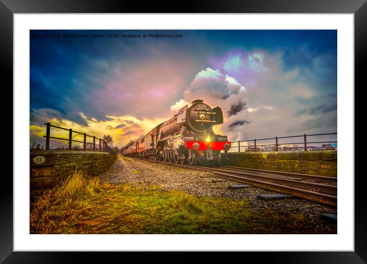 Flying Scotsman in Bury Lancs Framed Mounted Print by Derrick Fox Lomax