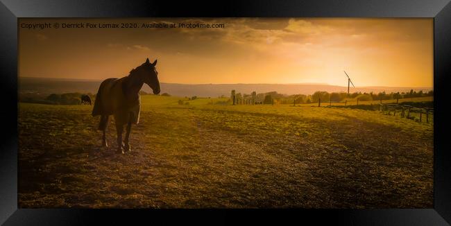 Sunset Birtle in bury lancs Framed Print by Derrick Fox Lomax