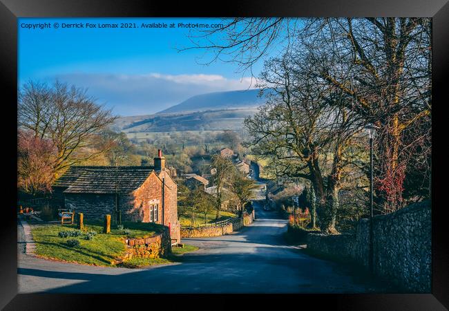 Downham Village Lancashire Framed Print by Derrick Fox Lomax