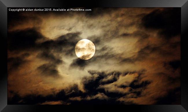 full moon in a cloudy Arbroath night Framed Print by aidan dunbar